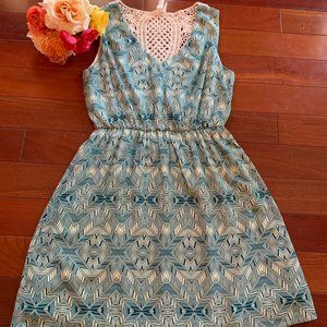 Pink Owl Diamond Print Dress